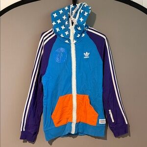 Adidas Limited Addition Vintage Zip Up Jacket in Blue, Purple, and Orange